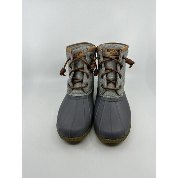 Sperry Saltwater Wool Embossed Duck Boots Gray STS82475 Women's Size 6 Rain boot - Picture 4 of 5